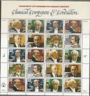 USA 1997 ConduCtors And Composers Sheet  Of 20 $6.40 MNH SC 3158-65sp YV BF-2655-2662 MI SH2883-90 SG MS3353-60 - Volledige Vellen