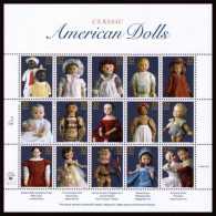 VERINIGTE STAATEN ETATS USA 1997 AMERICAN DOLLS PANE 15V MNH SC 3151sp YT F2630-44 MI SH2857-71 SG MS3332-46 - Ganze Bögen