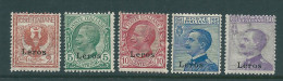 Italian Colonies 1912 Greece Aegean Islands Egeo Lero Leros No 1, 2, 3, 5, 7  MNH/MH  CV80 EUR Y0037 - Egeo (Lero)