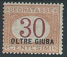 1925 OLTRE GIUBA SEGNATASSE 30 CENT MH * - ED409 - Oltre Giuba
