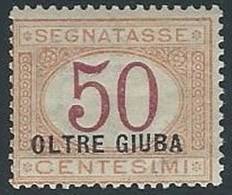 1925 OLTRE GIUBA SEGNATASSE 50 CENT MH * - ED416 - Oltre Giuba