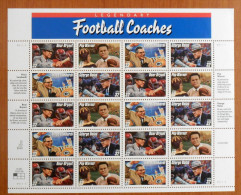 USA 1997 Football CoaChes Sheet Of 20 $6.40 USED SC 3143-3146sp YV BF-2645-2648 MI SH2853-56 SG MS3324-27 - Hojas Completas