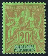 GUADELOUPE  Groupe 20 C. Bleu  Yv 33 * - Unused Stamps