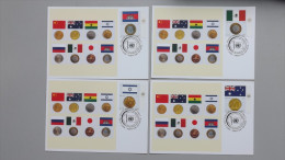 UNO-New York 1033/40 TAB SG 983/90 Sc 921/8 Maximumkarte MK/MC, ESST, Flaggen Und Münzen Der Mitgliedsstaaten (I) - Maximumkaarten