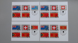 UNO-New York 1041/4 SG 991/4 Sc 929/32 Maximumkarte MK/MC, ESST, Flaggen Der Mitgliedsstaaten - Tarjetas – Máxima