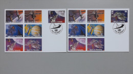 UNO-New York 1075/6 Sc 981/2 Maximumkarte MK/MC, ESST, 50 Jahre Weltraumfahrt - Cartoline Maximum