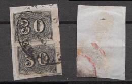 Brazil Brasil Mi# 13 Pair Used 30R Verticais On Fragment - Used Stamps