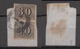 Brazil Brasil Mi# 13 Pair Used 30R Verticais On Fragment - Used Stamps