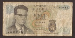 België Belgique Belgium 15 06 1964 20 Francs Atomium Baudouin. 2 Z 4546822 - 20 Francs