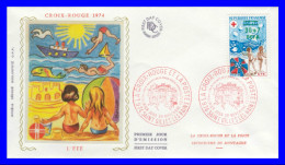 FDC (GF-PJ) Saint Gilles Les Bains - Croix Rouge. Les Saisons. L'été - N° 431 (Yvert) - Réunion 1974 - Brieven En Documenten