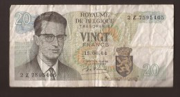 België Belgique Belgium 15 06 1964 20 Francs Atomium Baudouin. 2 Z 7595405 - 20 Francos