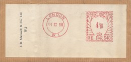 I4338 - Great Britain (1958) London (Only The Front Cover!) - Lettres & Documents