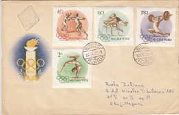 MELBOURNE'56 OLYMPIC GAMES, FENCING, ATHLETICS, WEIGHT LIFTINGM GYMNASTICS, EMBOISED COVER FDC. 1956, HUNGARY - Verano 1956: Melbourne