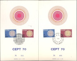 BRF17-----  HERDENKINGSKAART CEPT 1970 2 STUKS - Souvenir Cards
