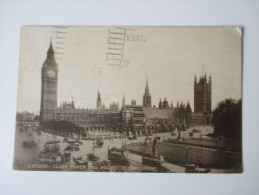 AK 1929 London - Clock Tower And Houses Of Parliament. Gelaufen Nach Bucarest Mit Französicher Briefmarke!! - Houses Of Parliament