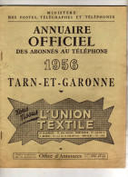 Ministère Des Postes, Télégraphes Et Téléphones - Annuaire Tarn Et Garonne - Annuaires Téléphoniques