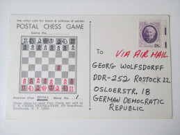 USA 1973 Postal Chess Game Move No 1. Butler - Rostock. Fernschach - Cartas