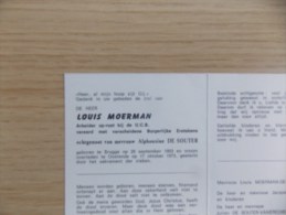 Doodsprentje Louis Moerman Brugge 29/9/1903 Oostende 17/10/1973 ( Alphonsine De Souter ) - Godsdienst & Esoterisme