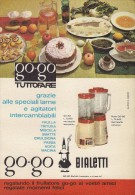 # BIALETTI FRULLATORE ROBOT DA CUCINA 1960s Advert Pubblicità Publicitè Reklame Roboter-Kucke Household Menage Haushalt - Afiches