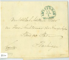 E.o. HANDGESCHREVEN BRIEF Uit 1847 Van AMSTERDAM Naar HARLINGEN (8520) - ...-1852 Prephilately