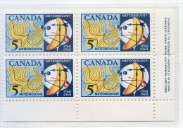 Canada  **    N° 400 - Première Lecture De Météo. Bloc De 4 - - Unused Stamps