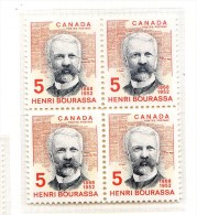 Canada  **    N° 406 - Henri Bourassa . Bloc De 4 - - Unused Stamps