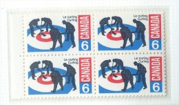 Canada  **    N° 411 -  Jeu De Curling  - Bloc De 4 - Unused Stamps