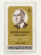 Canada  **    N° 412 -   Vincent Massey  - - Unused Stamps