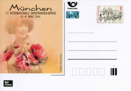 Entier Postal De 2014 Sur Carte Postale Avec Illust. "Exposition Philatélique De Munich De 2014" - Cartoline Postali