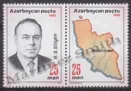 Azerbaidjan - Azerbaijan - Azerbaycan 1993 Yvert 110-11, Definitive, 70th Ann. President Aleiev - MNH - Azerbaïjan