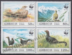 Azerbaidjan - Azerbaijan - Azerbaycan 1994 Yvert 163-66,  WWF, Fauna Protection. Birds - MNH - Azerbaïjan