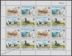 Azerbaidjan - Azerbaijan - Azerbaycan 1994 Yvert 163-66,  WWF, Fauna Protection. Birds - Sheetlet - MNH - Azerbaïjan