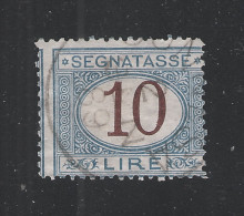 REGNO D'ITALIA - 1870 - Segnatasse: Valore Usato Da Lire 10 Con Cifra In Ovale - VARIETA' DENTELL.- In Buone Condizioni. - Segnatasse