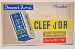 Buvard Cafés CLEF D'OR - Dessert Royal - TBE ! - Koffie En Thee