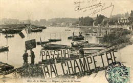 CPA 94 RIVES DE LA MARNE NOGENT QUAI DE LA MARNE 1905 - Nogent Sur Marne