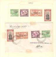 TIMBRES NEW ZELAND WESTERN SAMOA 1946 4 NEUFS ET 4 OBLITERES SUR ENVELOPPE LOT N° 7 - Storia Postale