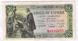 BILLETE DE 5 PESETAS DE 1945 - EXCELENTE - 5 Peseten