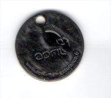 Jeton  De  Caddie  Argenté  Assurances  April  Verso  Vierge - Trolley Token/Shopping Trolley Chip