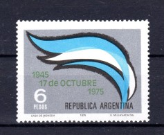 ARGENTINA - 1975 - Loyalty Day, 30th Anniv Of Pres. Peron Accession To Power - Sc 1075 - VF MNH - Nuevos