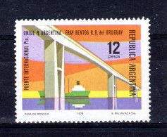 ARGENTINA - 1976 - Inauguration Rio De La Plata International Bridge, Ship - Sc 1138 -  VF MNH - Nuovi