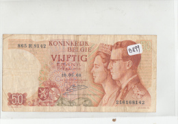 Billets - B1199  -   Belgique     - Billet 50 FRANK 1966 ( Type, Nature, Valeur, état... Voir Double Scan) - Other & Unclassified