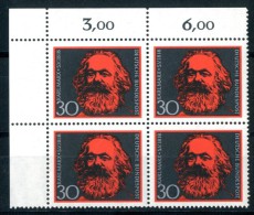 DEUTSCHE BUNDEPOST 1968** - Karl Marx - Quartina MNH Come Da Scansione - Karl Marx