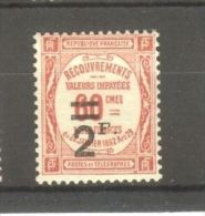 FRANCE STAMP TIMBRE TAXE N° 54 \" 2F SUR 60c ROUGE \" NEUF Xx TTB - Andere & Zonder Classificatie