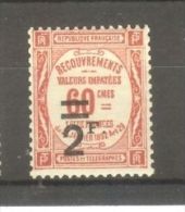 FRANCE STAMP TIMBRE TAXE N° 54 \" 2F SUR 60c ROUGE \" NEUF Xx TTB - Other & Unclassified