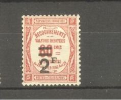 FRANCE STAMP TIMBRE TAXE N° 54 \" 2F SUR 60c ROUGE \" NEUF Xx TTB - Andere & Zonder Classificatie