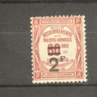 FRANCE STAMP TIMBRE TAXE N° 54 \" 2F SUR 60c ROUGE \" NEUF Xx TTB - Andere & Zonder Classificatie