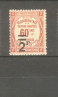 FRANCE STAMP TIMBRE TAXE N° 54 \" 2F SUR 60c ROUGE \" NEUF Xx TB - Sonstige & Ohne Zuordnung