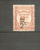 FRANCE STAMP TIMBRE TAXE N° 54 \" 2F SUR 60c ROUGE \" NEUF Xx TB - Other & Unclassified