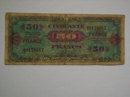 BILLET FRANCE - P.122 - 50 FRANCS - MONNAIE MILITAIRE ALLIE - SERIE 1944 - 1945 Verso Francia