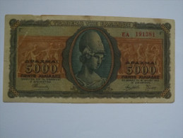 BILLET GRECE - P.122 - 5000 DRACHMES - 1943 - ATHENA - RELIEF ANTIQUE - CAVALIER - Greece